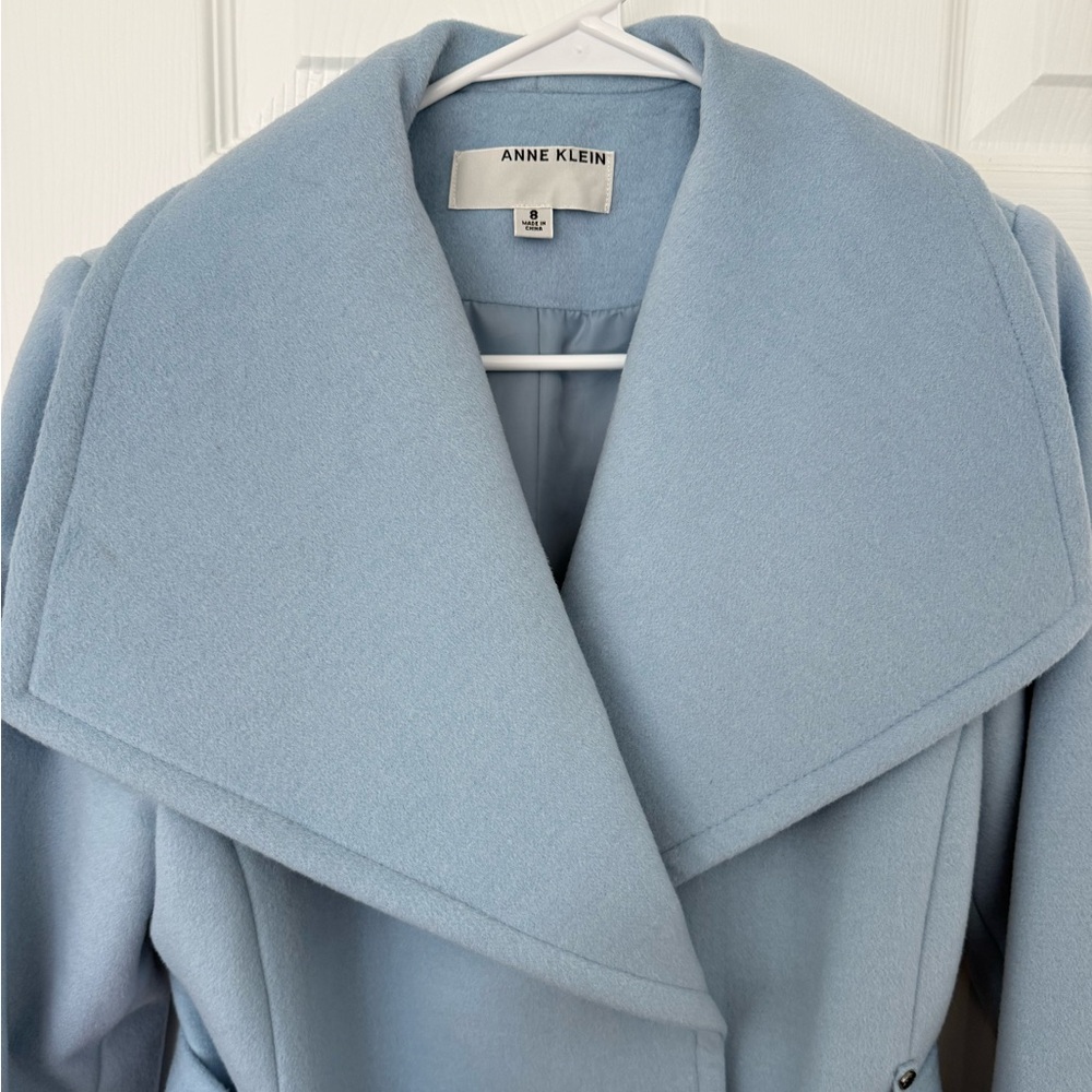 Anne Klein Women's Cashmere Blend Belted Wrap Coat - Picture 3 of 7
